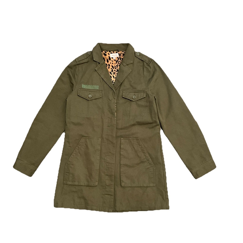 Brixton Military‎ Utility Jacket Olive Leopard Lined Streetwear Womens Size M